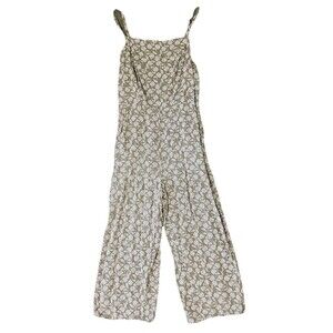 Old Navy Women's Green Jumpsuit Cottagecore Resort Beachwear Wide Leg Sz Lg